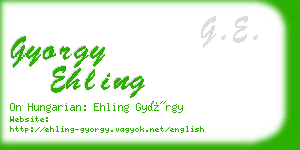 gyorgy ehling business card